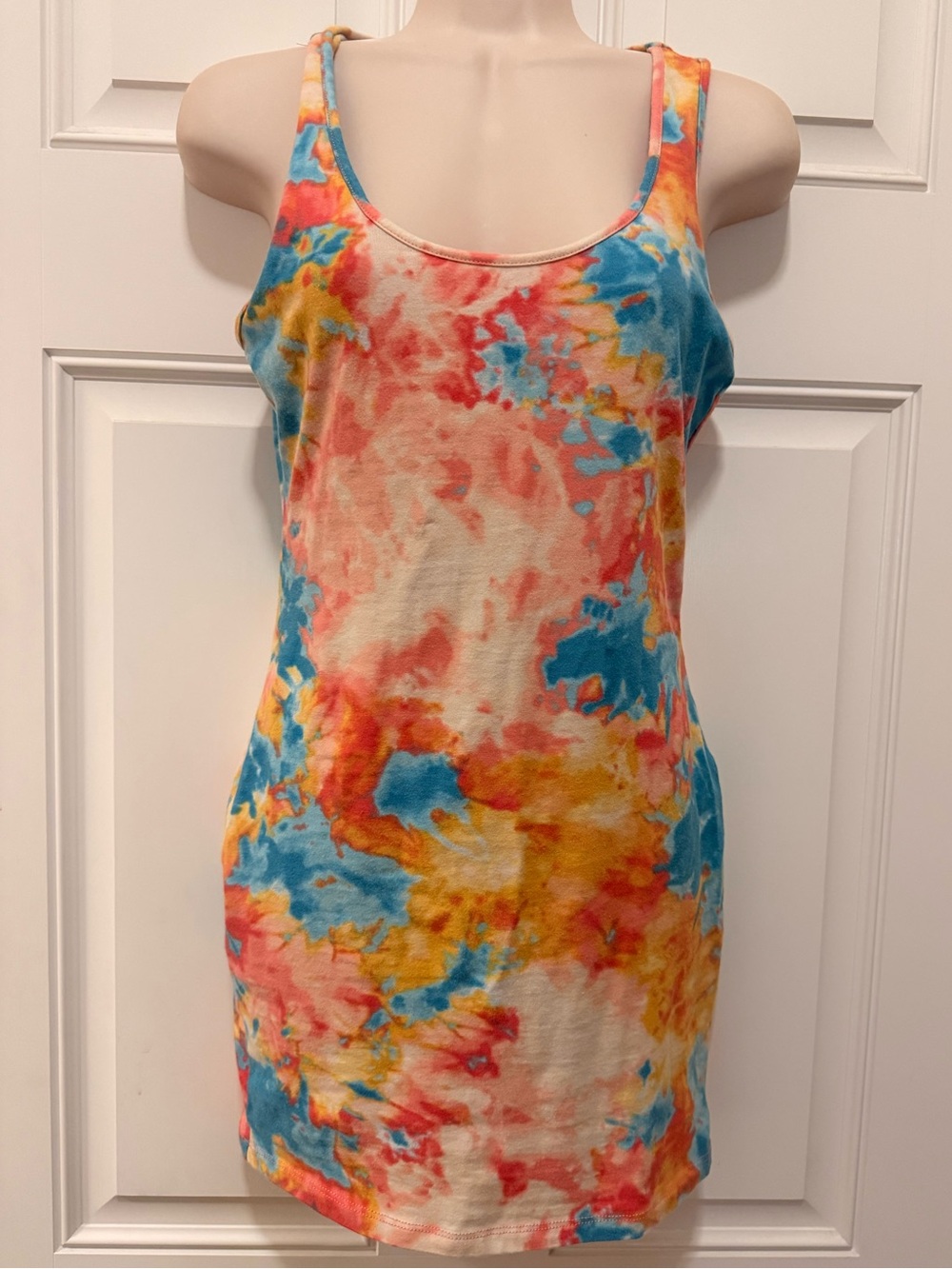 Ambiance Tie-Dye Racerback Bodycon Mini Dress- Multi, S